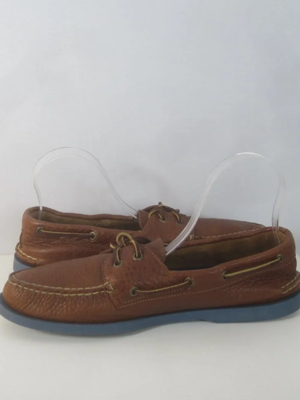 Sperry Top Sider Men 11 M Brown Boat Shoes Tan Leather 2 Eye Deck Loafers